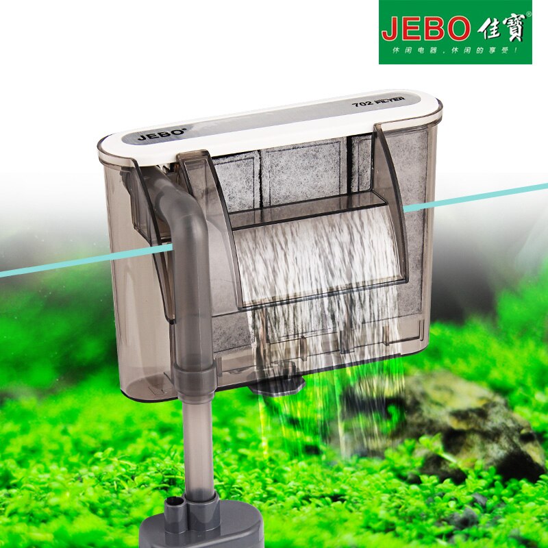 JEBO 3W External Aquarium Filter Waterfall Water Pumps With Active Carbon Sponge Board For Aquarium Filter 702 Inrease Oxygen