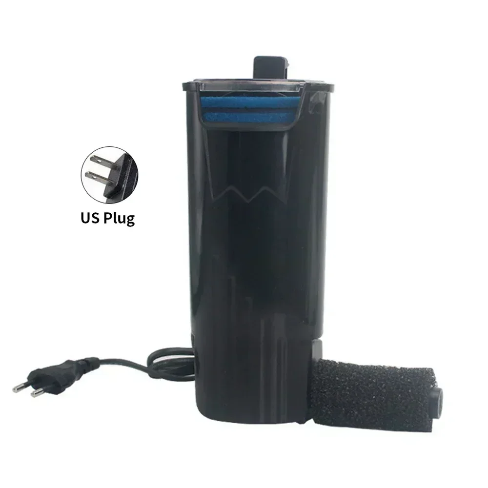 Piccolo filtro silenzioso Serbatoio per tartarughe Filtro a basso livello d'acqua Multiplo in uno Filtro a cascata incorporato Pompa pulita in plastica per acquario: Black