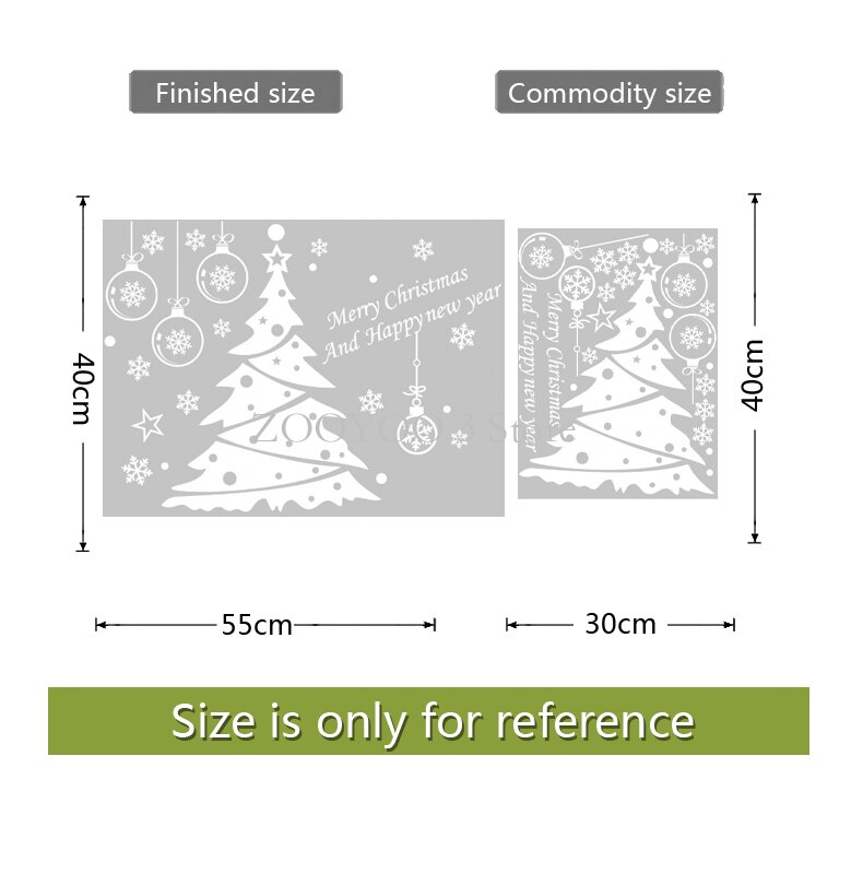 Christmas tree decoration glass window wall sticker wall decals festival home decor happy year stickers wallpaper: Default Title