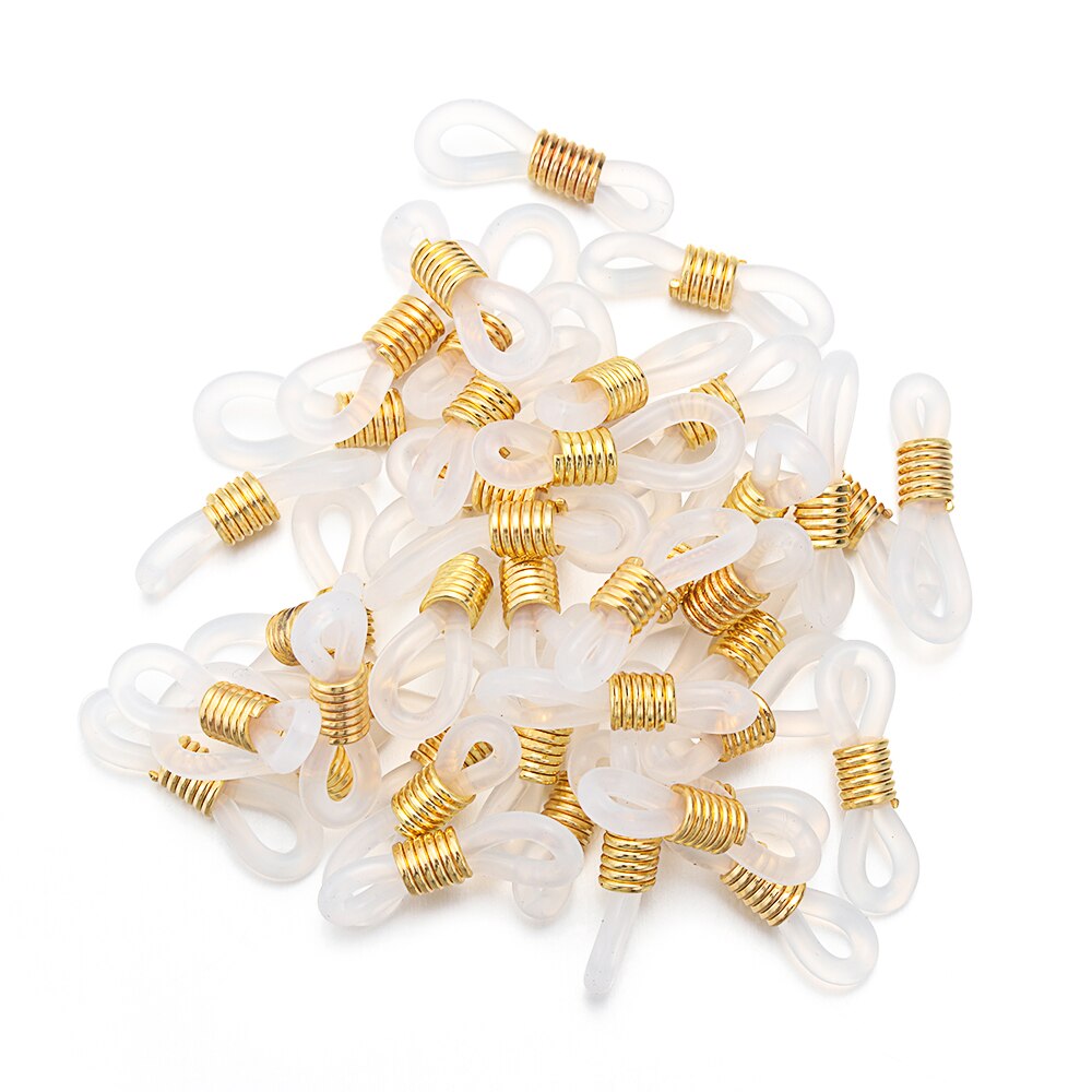 50 Uds. De extremos de cadena para anteojos, retenedor de goma ajustable, soporte de correa para anteojos, antideslizante, conectores de extremos para gafas de sol
