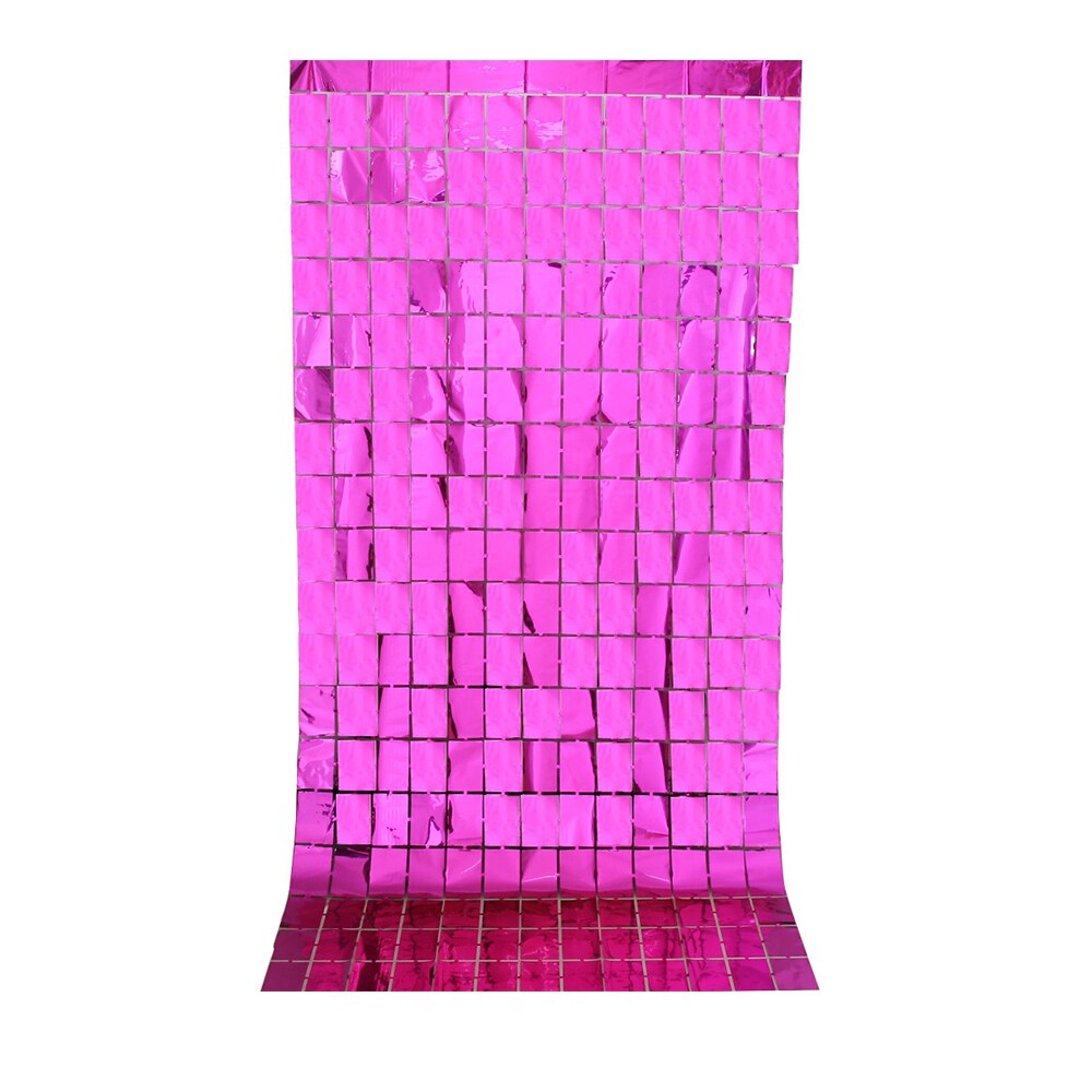 Rose Gold Curtain Background Birthday Party Decor Shimmer Wall Backdrop Curtain Baby Shower Wedding Sequin Party Background: Rose red 1M x 2M