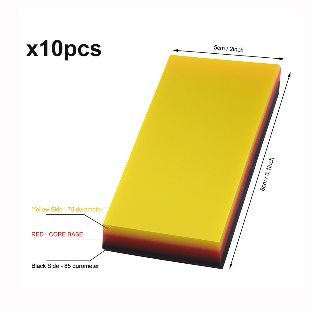 Foshio 2/5Pcs Zachte Ppf Wrapping Squeegee Carbon Vinyl Wrap Auto Film Plakken Tool 2in1 Schraper Venster verven Auto Cleaning: 10pcs 2inch