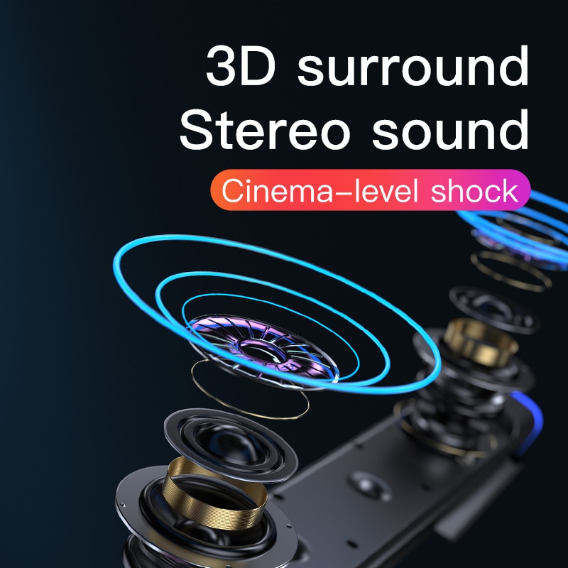 3D Surround Soundbar Bluetooth 5.0 Speaker Wired Computer Speakers Stereo Subwoofer Sound bar for Laptop PC Theater TV Aux 3.5mm