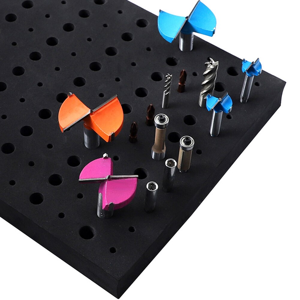Multi Holes Router Bit Trays Holder Milling Cutters Repair Tool Storage Organizer for Household Metal Accessories