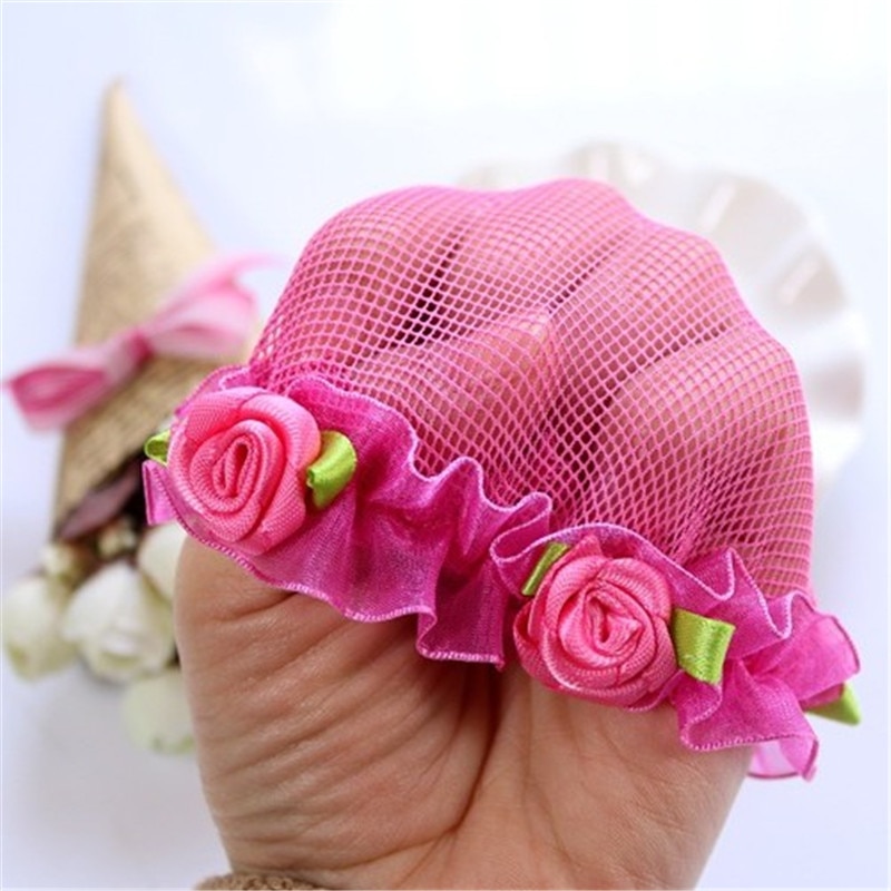 Cute Flower Girls Bun Hair Nets Mesh Cap Adjustable Kids 5 Colors Ballet Dance Grade Examination Elastic Hair-net Maker Headband