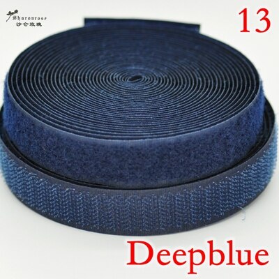 20mm 2 yards/lot kleurrijke zelfklevende klittenband naai-drukknoop naai-accessoires voor thuis kleding tas sh: 13 diepblauw