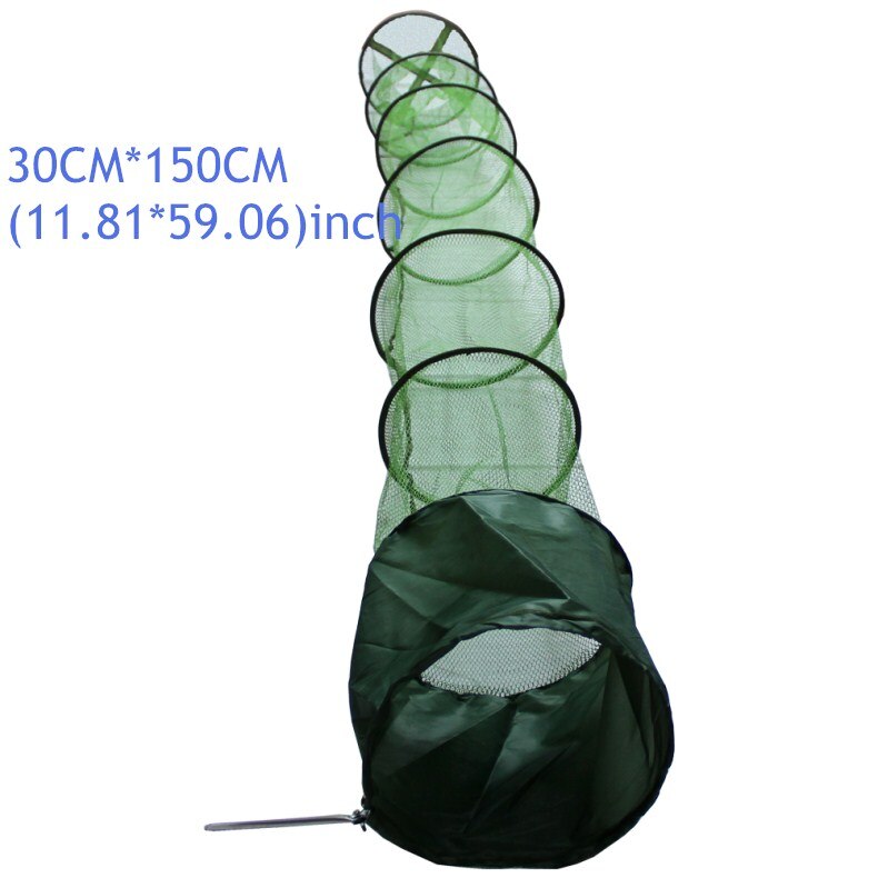 Filet de pêche en maille d'extérieur pliable, panier de pêche à séchage rapide, plus grande taille, piège à poissons collé, Cage avec poignée de Position: 30cmx150cm