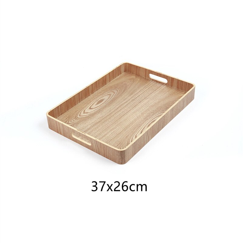 Hotel Restaurant Kitchen Wooden Tea Coffee Tray Dinner Food Fruit Storage Holder Outdoor BBQ Dishes Plates: 37x26x5CM