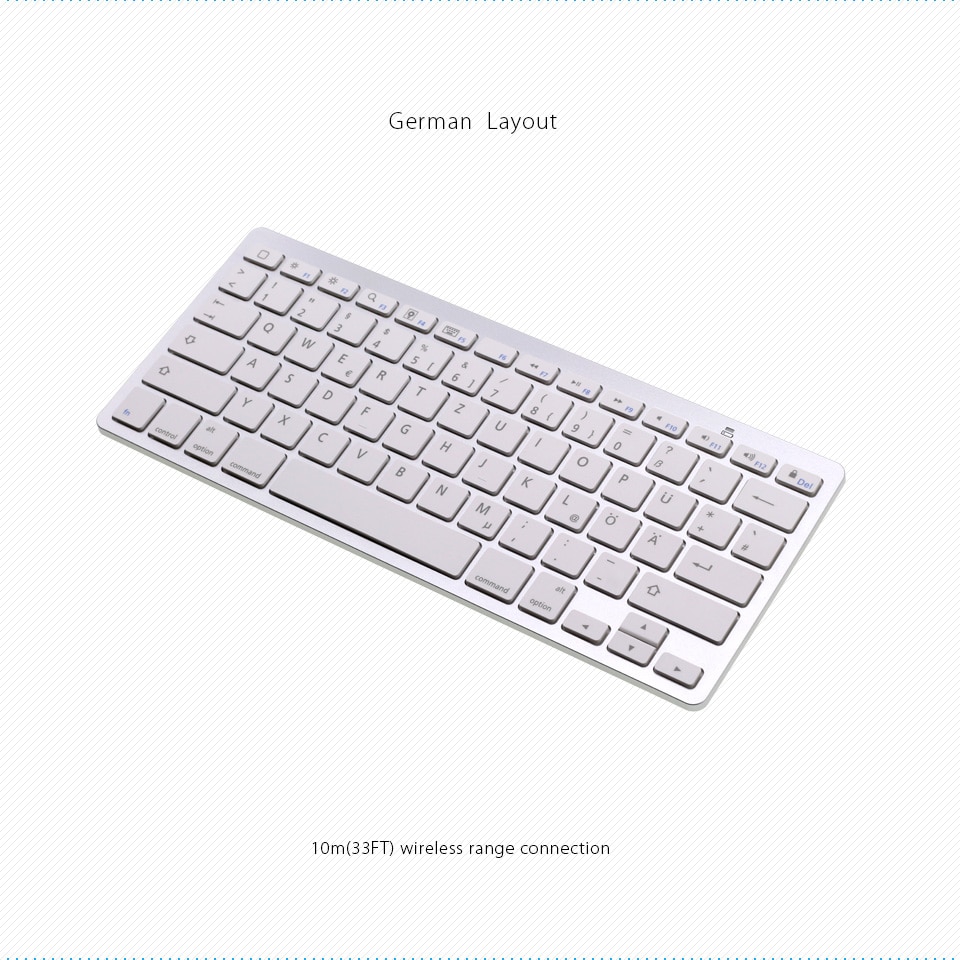 German (Deutsch) Bluetooth Keyboard for iPad Pro, iPad Air, Android Tablets, Mini Wireless Keyboard for Laptop, Surface