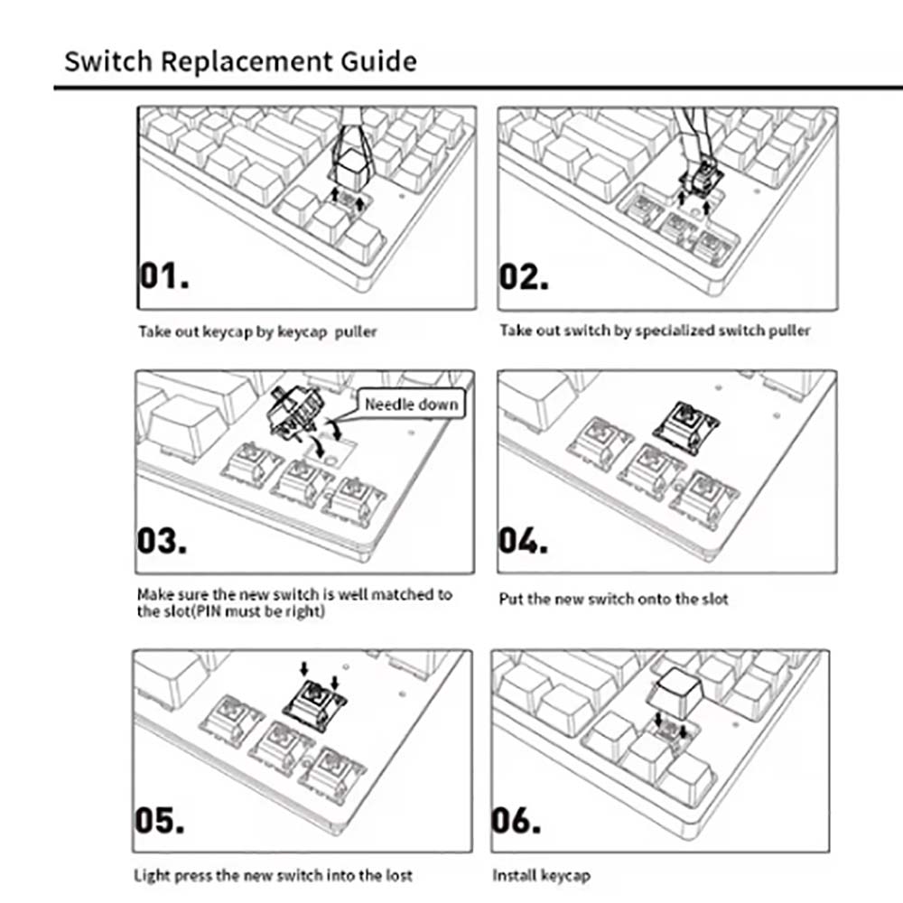 BSUN Switches Mechanical Keyboard Black Blue Brown Red Key Switch For CIY Sockets SMD 2pin Thin pins Compatible with MX switch