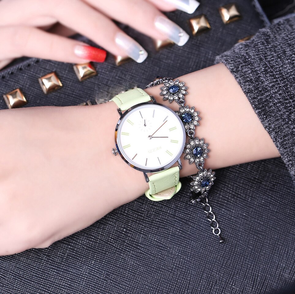 Kezzi Brand Simple Ladies Watch For Women Leather watches waterproof Quartz Wrist Watch Female zegarek damski