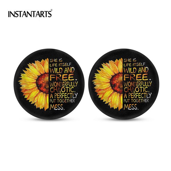 Instantarts bildrinkunderlägg set  of 2 pack 3d solrosabsorberande mugghållare glasunderlägg för kvinnor dryckesunderlägg mugghållare: Hn1371 d 2