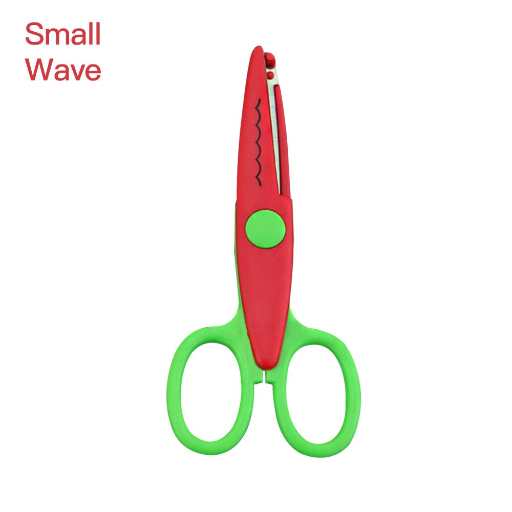 DIY Crafts Scissors Plastic Kid Safety Art Scissors Scrapbooking Decorative Cutters for Handmade Photo Album Scrapbooking: Small Wave