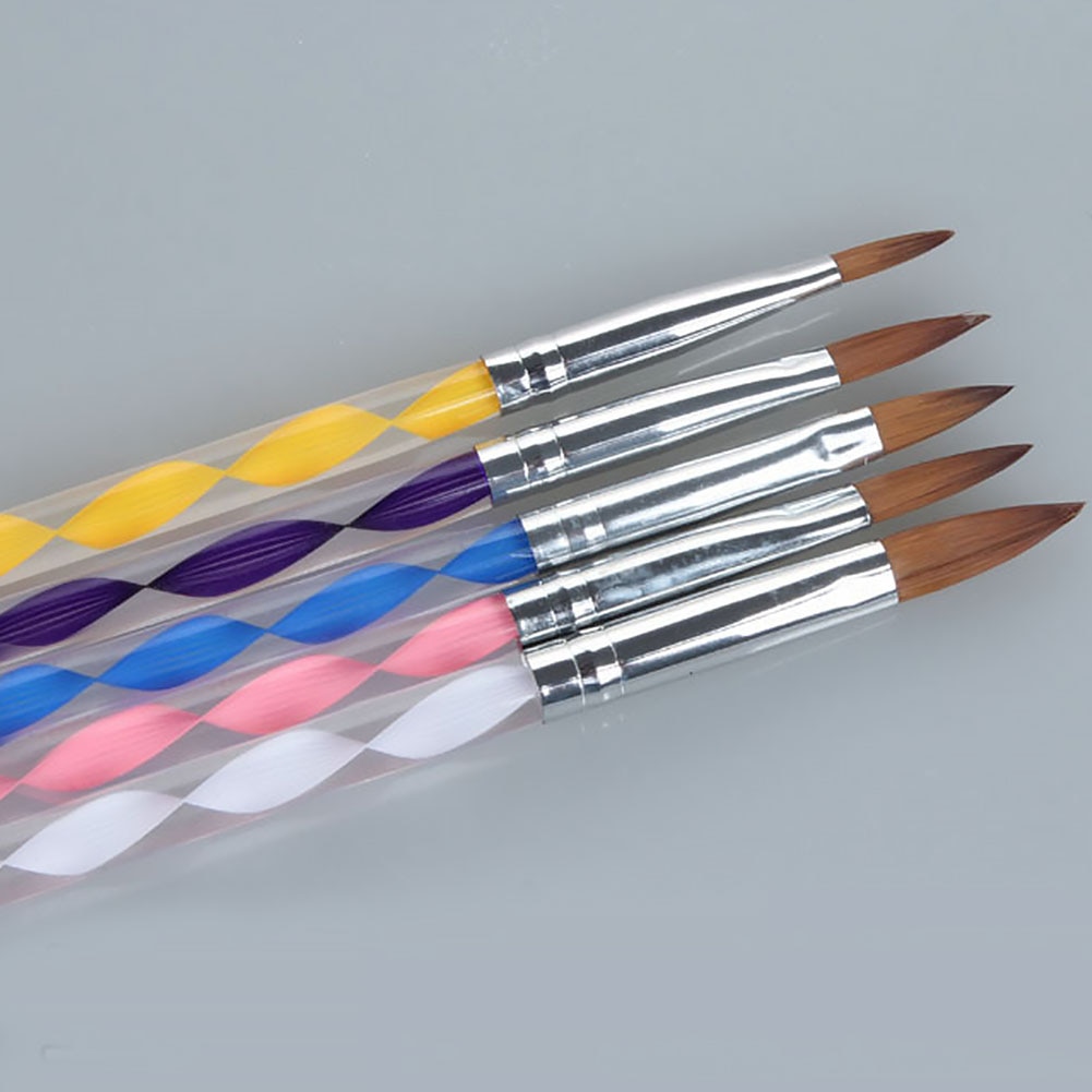 5 Stks/set Manicure Tool Make-Up Kwast Strass Gel Nail Art Pen Tekening Zacht Duurzaam Acryl Carving Crystal Liner L0725