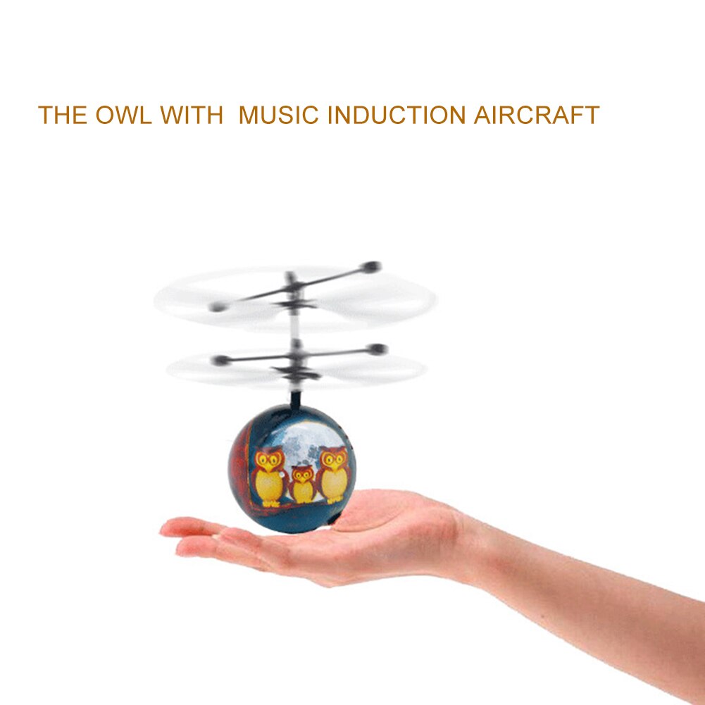 Hand Operated Flying Drone Innovative Sensor Owl Aircraft Ball With Light Electric Children Toys Magic Sensing Helicopter