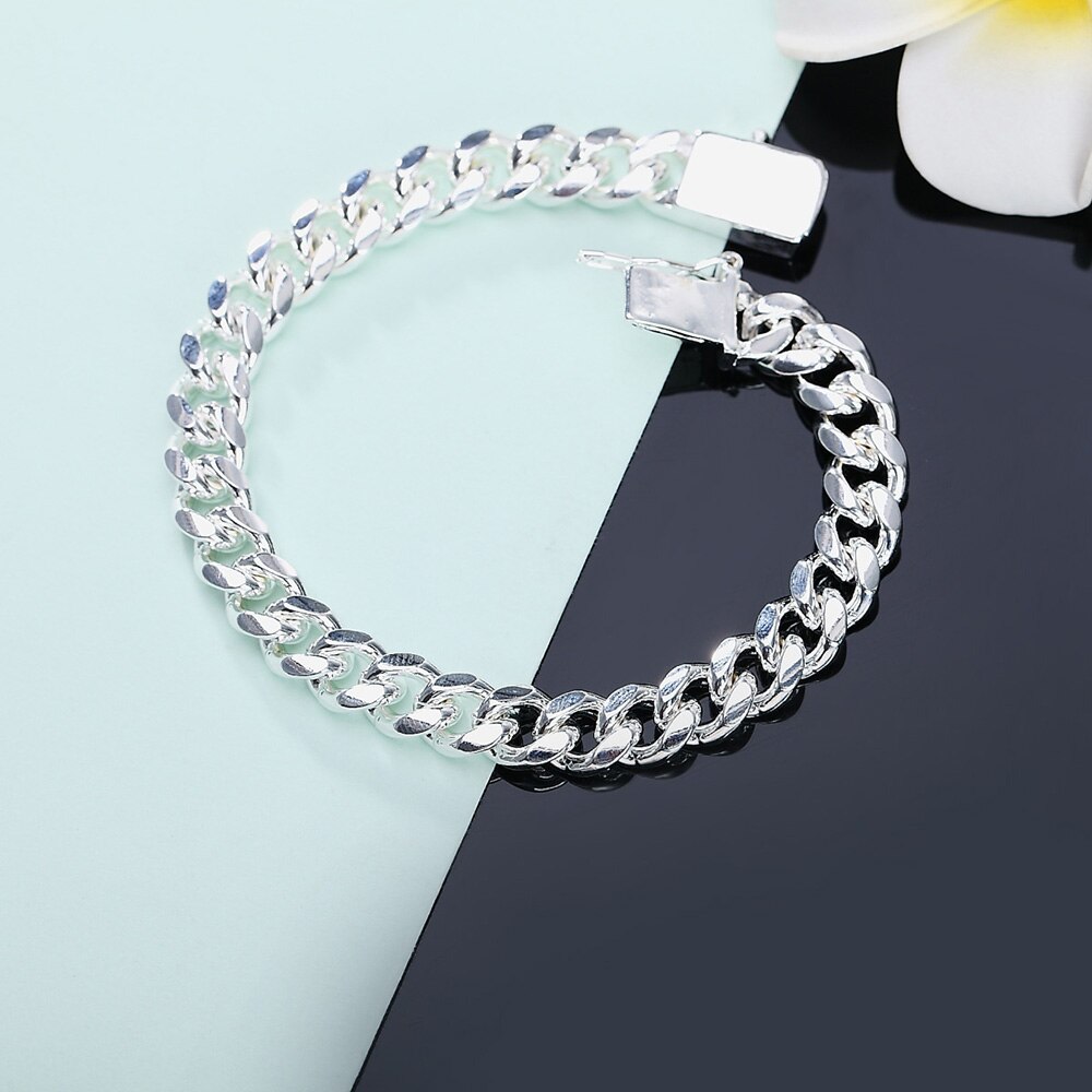 925 silber Gold farbe exquisit 10mm kette männer frauen Kette edle hochzeit Armbinde charme hochzeit geburtstag einige stil: H037