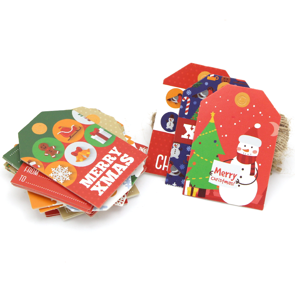 Weihnachten Stichworte Gedruckt Karikatur Kraft Papier Etikett Weihnachten Stichworte Mit Seil Hängen Stichworte Für Party/Heimat Dekoration DIY weihnachten Baum