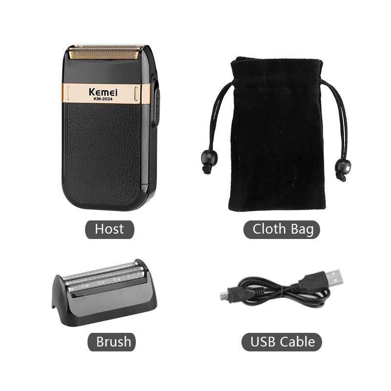 Kemei electric shaver leather razor case shaver for men Double knife net razor mens electric shavers for men razor men