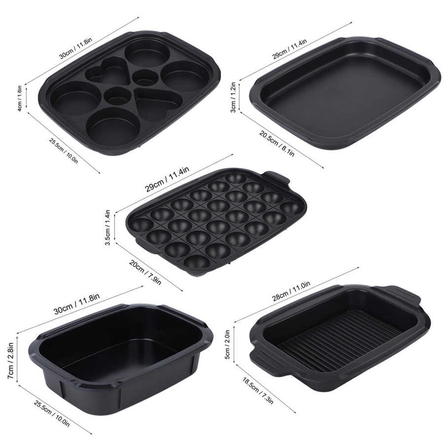Electric Baking Pan Multi Cooker Multifunction Kitchen Non Stick Barbecue Griddle Plate Grill Baking Tray Pan Kitchenware