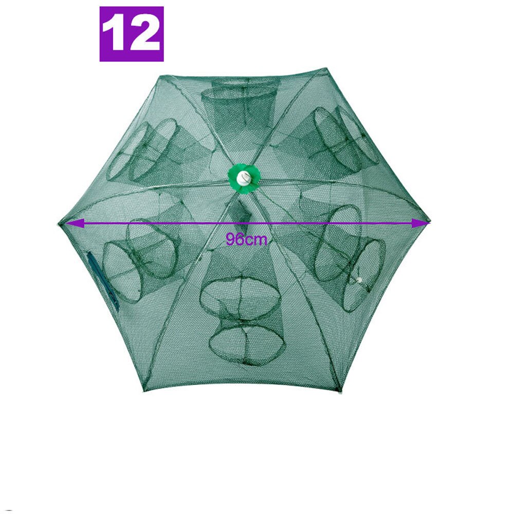 4-20 Hole Umbrella Fishing Net Fish Umbrella Cage Automatic Folding Fish Net Hand Throw Net Fishing Cage Cover Cage Shrimp Cages: 12 Holes