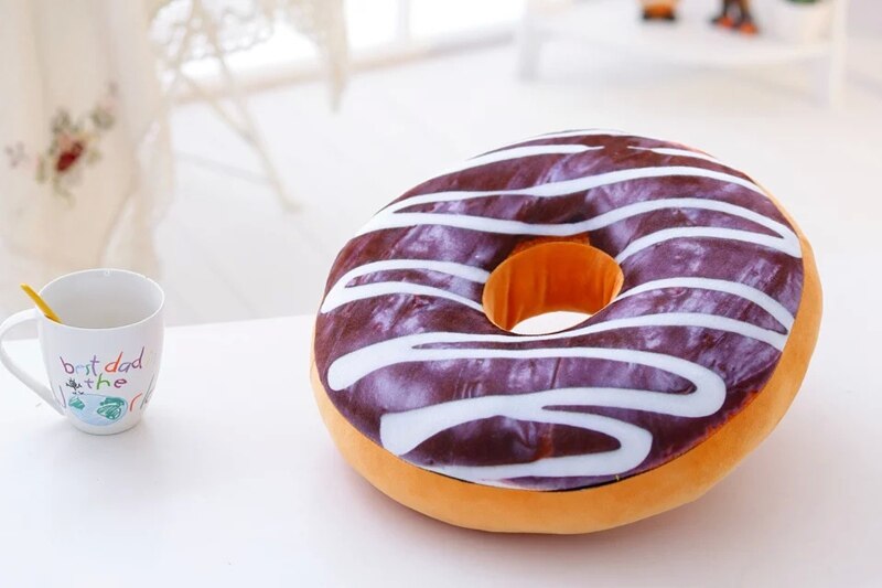 Doughnut mad plys pude sjov chokolade sofa sæde pude jule donuts pude xmas kid legetøj fyld hviler bilmåtter: 8