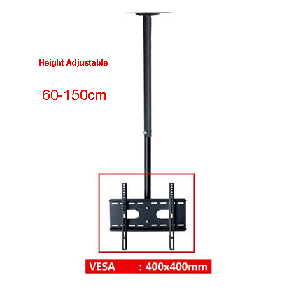 360 Degree 60-2000mm Height Adjustable 37"-50" Ceiling TV Mount Bracket LED LCD Monitor Holder Max. VESA 400X400mm Load 25kgs: Height 1500mm