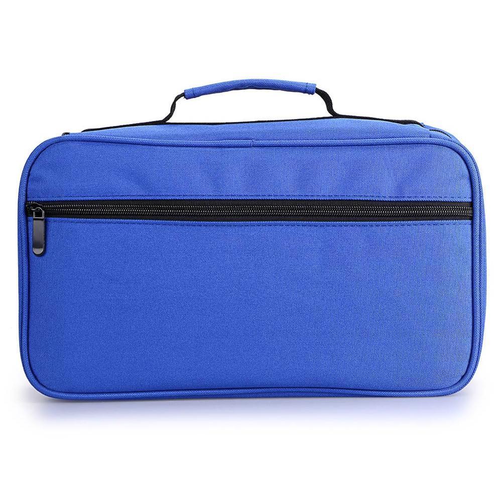 CHENYU-estuche de rotuladores artísticos prácticos, organizador de pintalabios con cremallera para estudiantes, suministros de arte y oficina, 60 unidades: Blue
