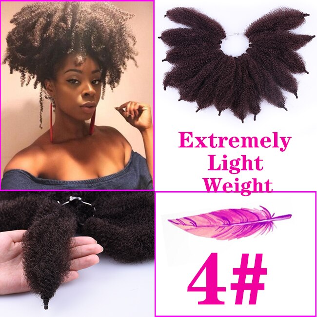 Tresses Afro Marley synthétiques souples 8 ''| Extensions de tresses au Crochet, tresses crépues en Fiber de haute température pour femmes: n ° 4 / 1 Pcs/Lot