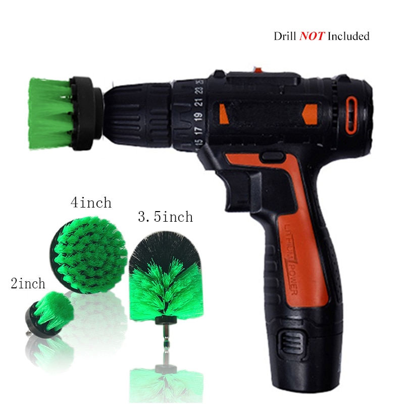 Power Scrubber Brush Set For Bathroom Drill Scrubber Brush For Cleaning Cordless Drill Attachment Kit Power Scrub Green