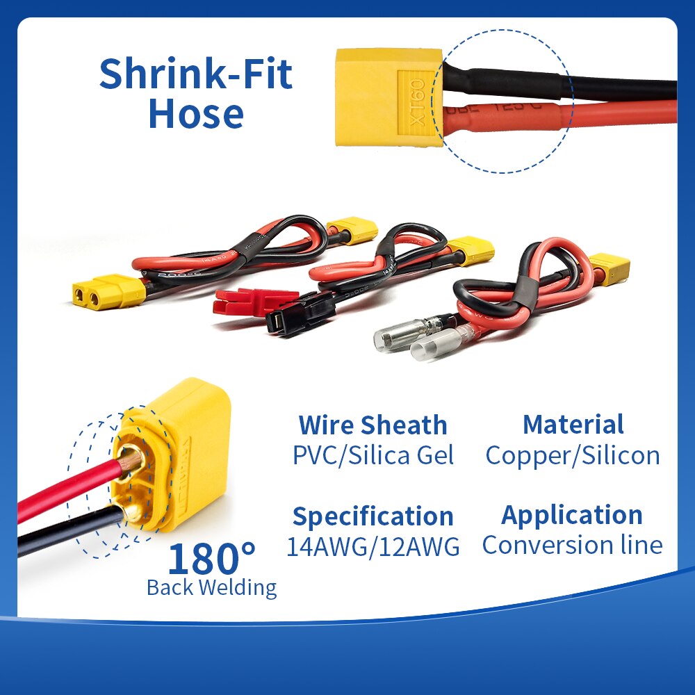 E-Bike Cable Adapter PP30/XT60/ Bullet Ebike Battery Cable Connector for Electric Bike Mountain Bike Accessories