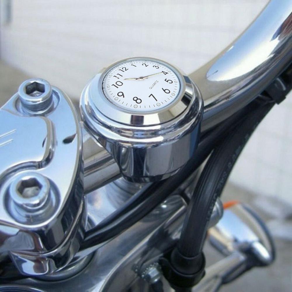 Waterproof Luminous 22/25mm Motorcycle Bike Handlebar Mount Dial Quartz Clock Watch For Harley Honda Yamaha SUZUKI Black Silver