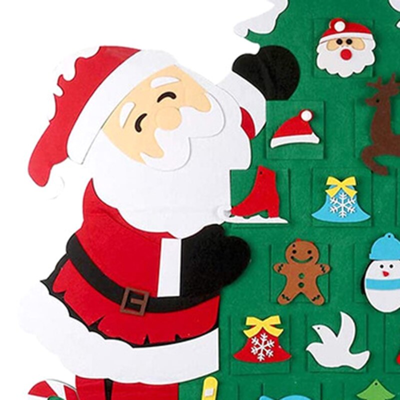 Kids Diy Vilt Kerstboom Decoratie Kerstman Sneeuwpop Ornamenten Jaar D08F