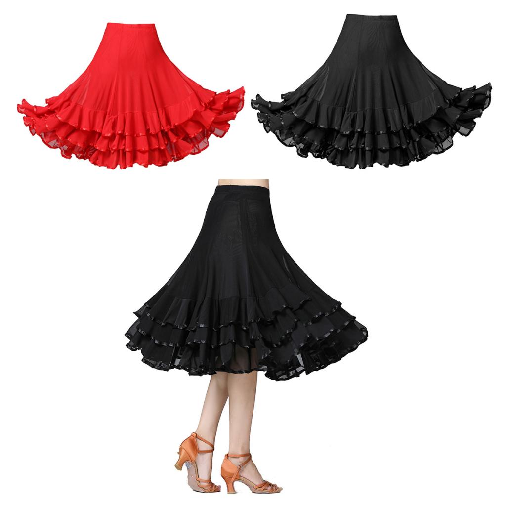 Ballroom Waltz Dance Swing Skirt Modern Tango Training Dress Costume