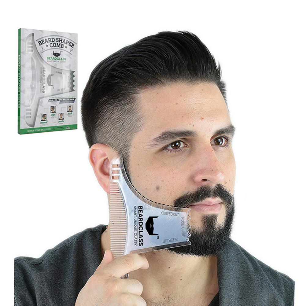 Plantilla para dar forma a la barba para hombre, peine para Barba, barba, bigote, herramientas de cuidado de estilismo, recortar peines con plantilla