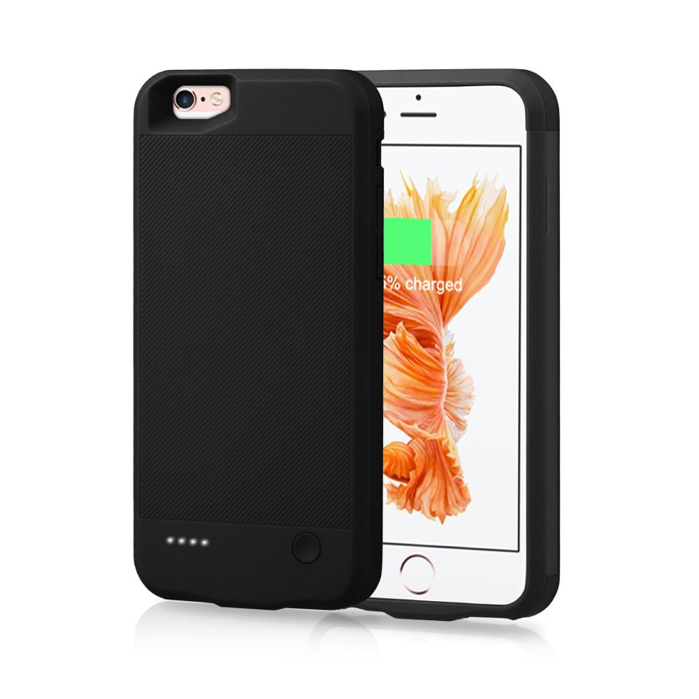 2800Mah Batterij Oplader Voor Iphone 6 6S Batterij Case Power Bank Opladen Case Voor Iphone 6 6S: Black