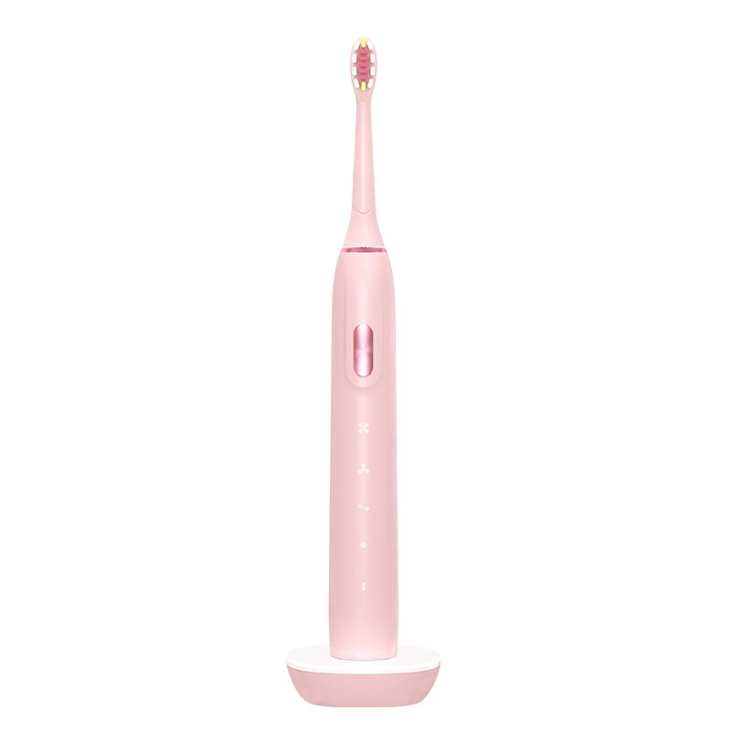 Cepillo de dientes eléctrico para adulto, cepillo de dientes eléctrico sónico con batería de 2000mAh para 90 días, carga USB, resistente al agua, 45000 veces/min: Single Pink
