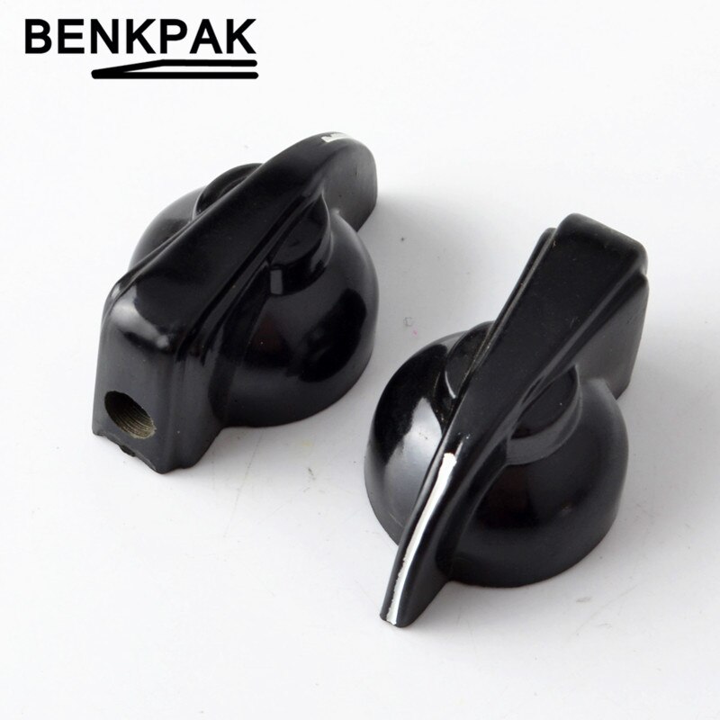 Pack De 5 Perillas De Potenciómetro De Baquelita - 19.5x16 Mm, Para Eje De 6 Mm, Negras, Con Tornillos