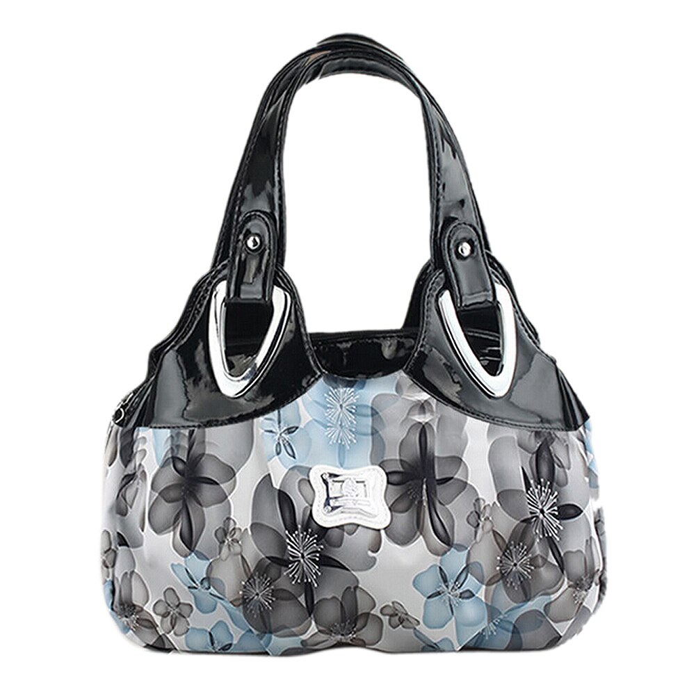 Fggs-Mode Handtas Vrouwen Pu Lederen Tas Tote Bag Printing Handtassen Satchel-Droom Saffloerolie + Wit Handstrap: Sky Blue