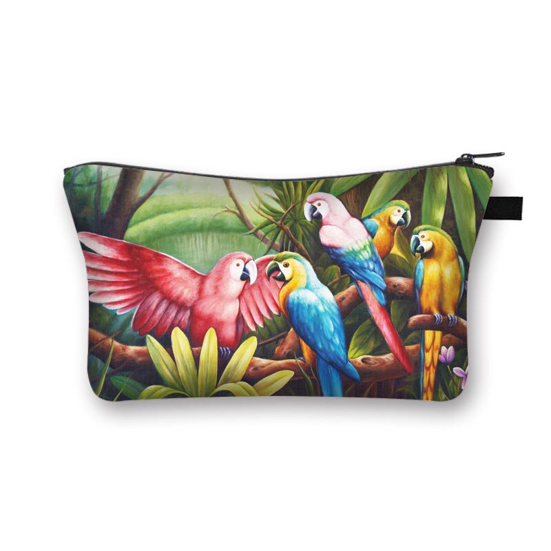 Cute Bird Parrot kosmetyczka kobiety kosmetyczka dziewczyna organizator etui kosmetyki dla kobiet Case kobiece torby podróżne ze schowkiem: shzbparrot05