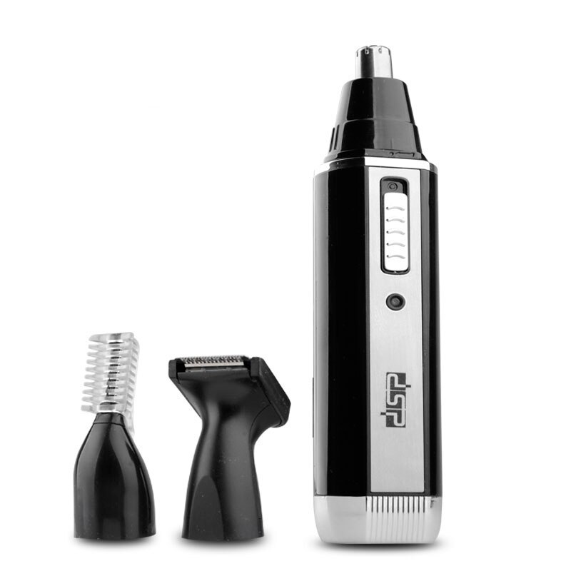 DSP 3 In 1 Electric Ear Nose Trimmers 3W Stainless Steel Hair Clipper 220-240V 50Hz/60Hz Hair Removal F-40002: Black / UK Plug