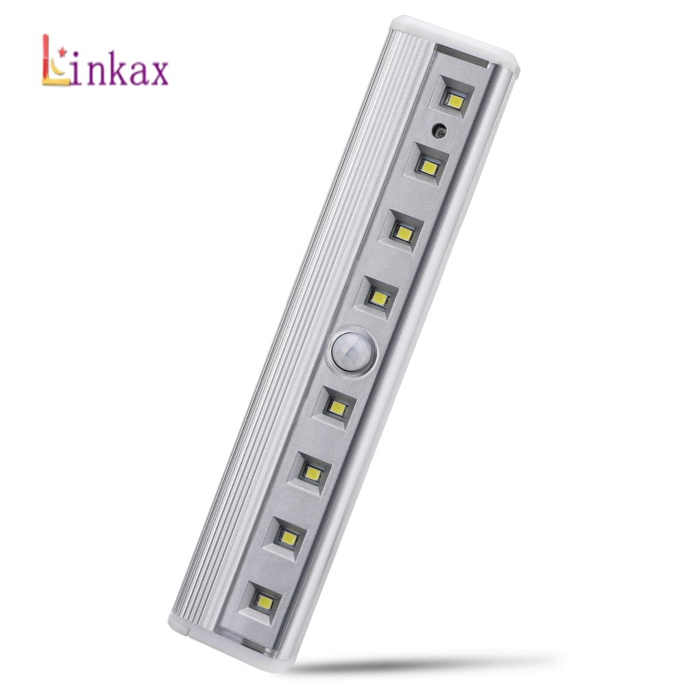 8 LEDs Motion Sensor Light Battery Operated Wireless Motion Portable Magnet Closet Night Lights For Hallway Stairway