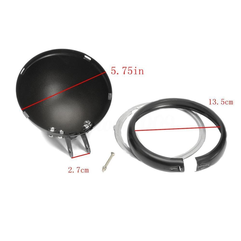 Luz delantera para Sportster Iron XL 883 5,75 &quot;5 3/4 pulgadas, faro delantero, cubierta de cubo, anillo embellecedor, carcasa de faro de motocicleta de 5,75 pulgadas