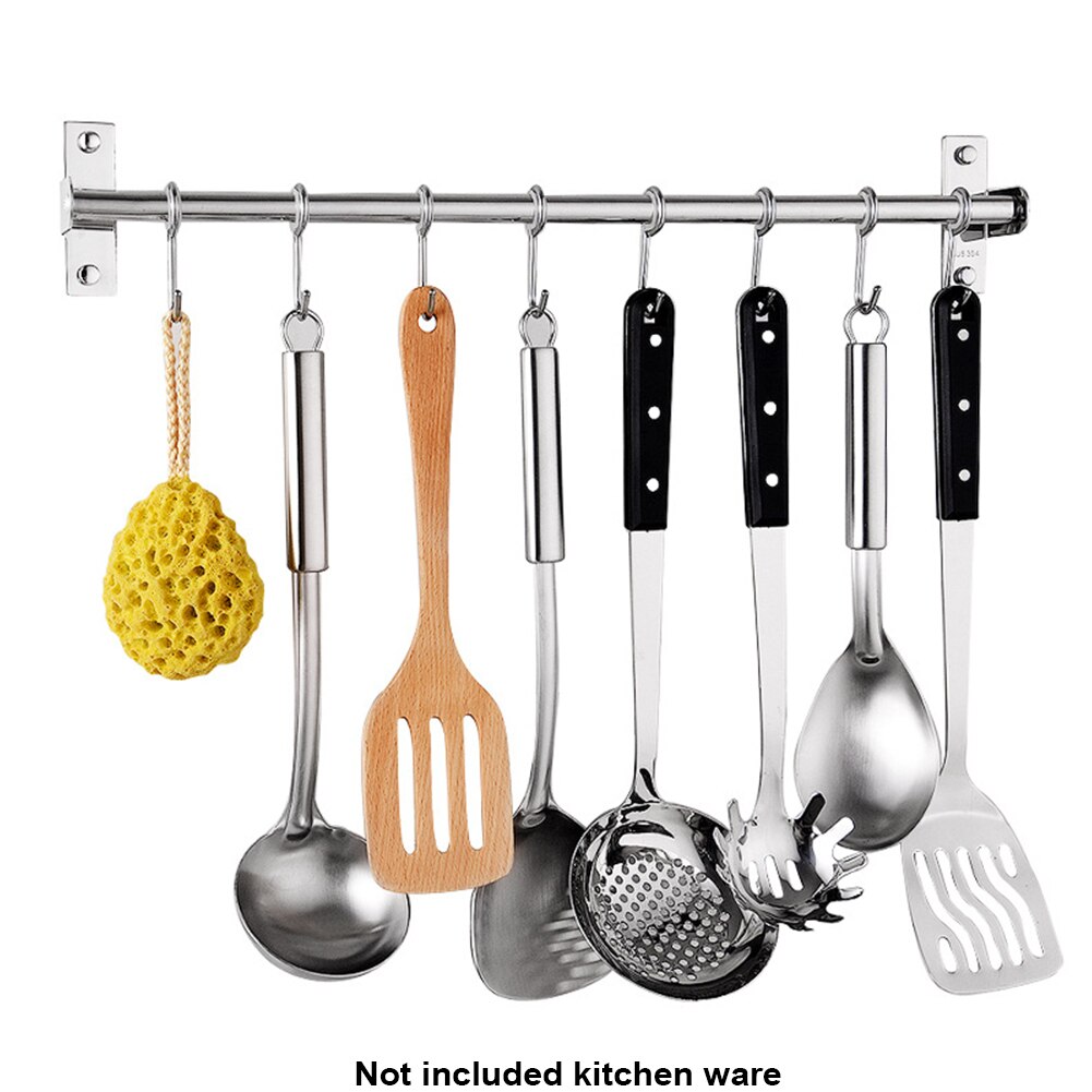 1Pc Stainless Steel Kitchen Storage Rack Wall Mounted Pan Pot Racks Kitchen Utensils Hanger Organizer Home Storage Hooks