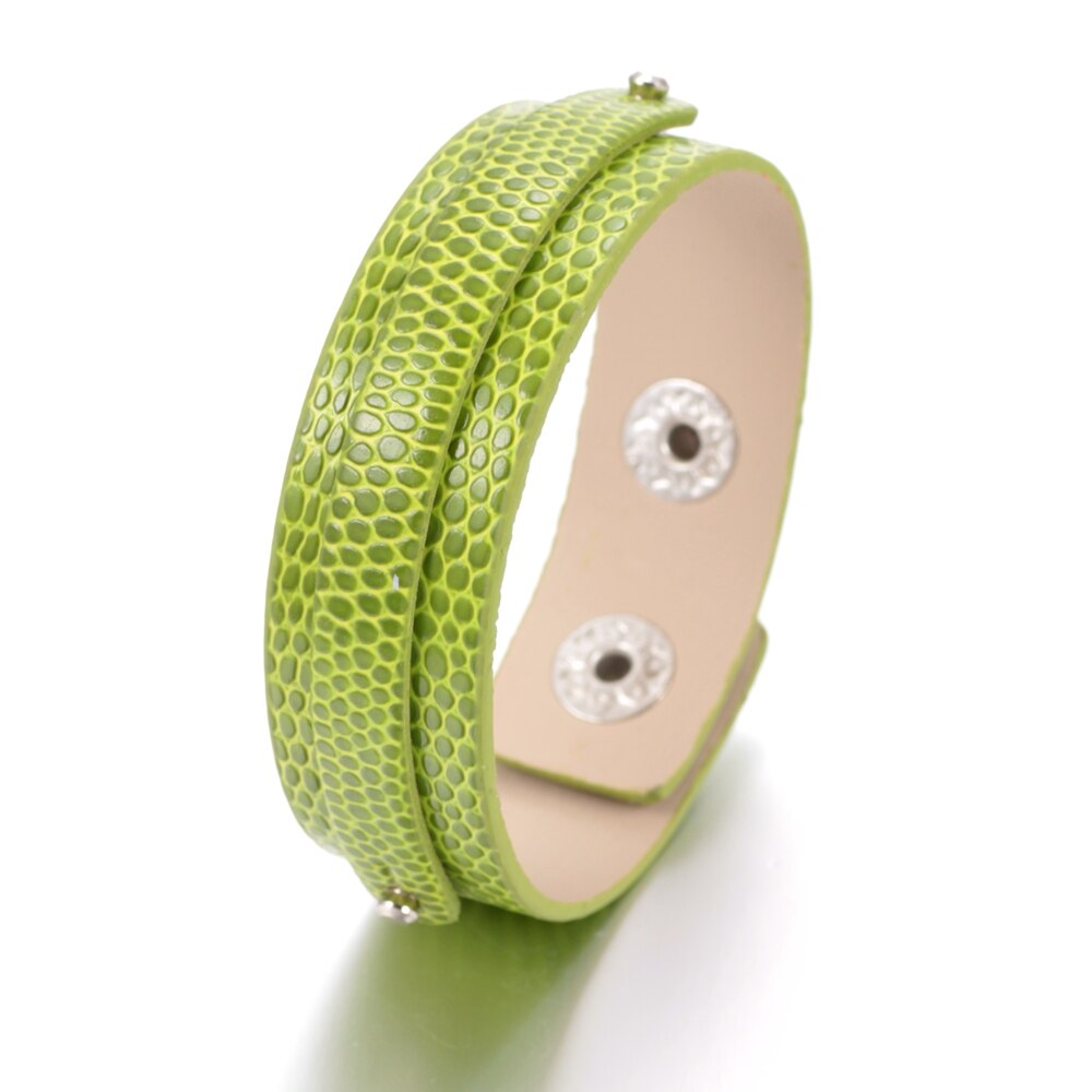 Commercio All'ingrosso caldo 15 Colori di Alta Qualità Braccialetto di Cuoio e Braccialetti FAI DA TE Gioielli Scatto fit 18mm Con Bottone A Pressione SZ0370l