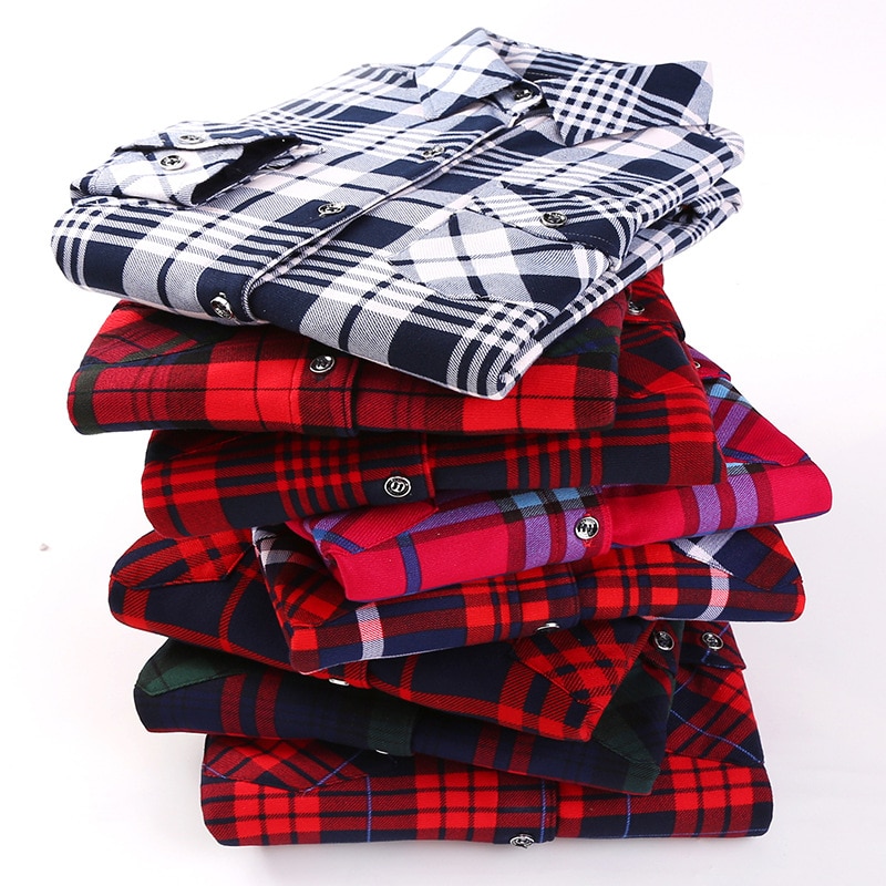 Fløjl tyk varm dame #39 ;s lang plaid skjorte dame toppe med fulde ærmer m-xxxl vinter ternet bluse blusas femininas chemise efterår