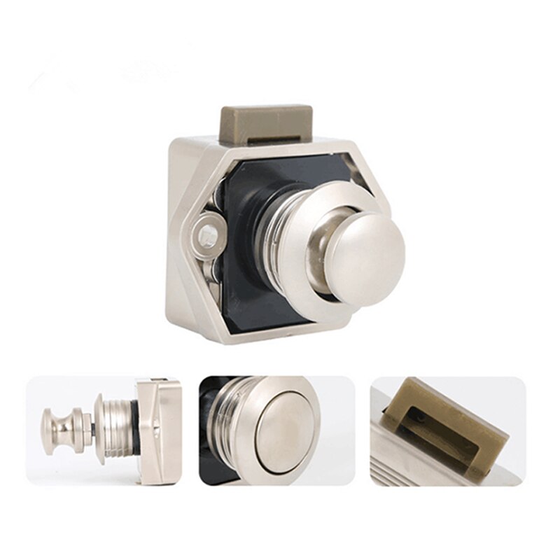 Push Button Catch Cupboard Door Knob Latch Lock for Caravan RV Camper Motor Home