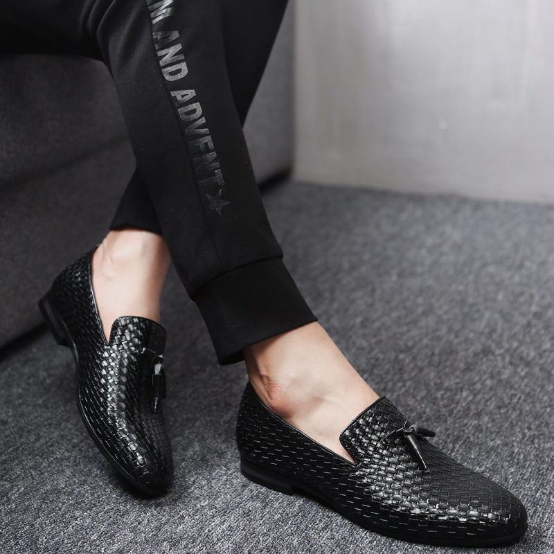 Primavera y otoño zapatos trenzados para Hombre Zapatos de borla británica solo Comercio exterior zapatos de cuero de mayor tamaño