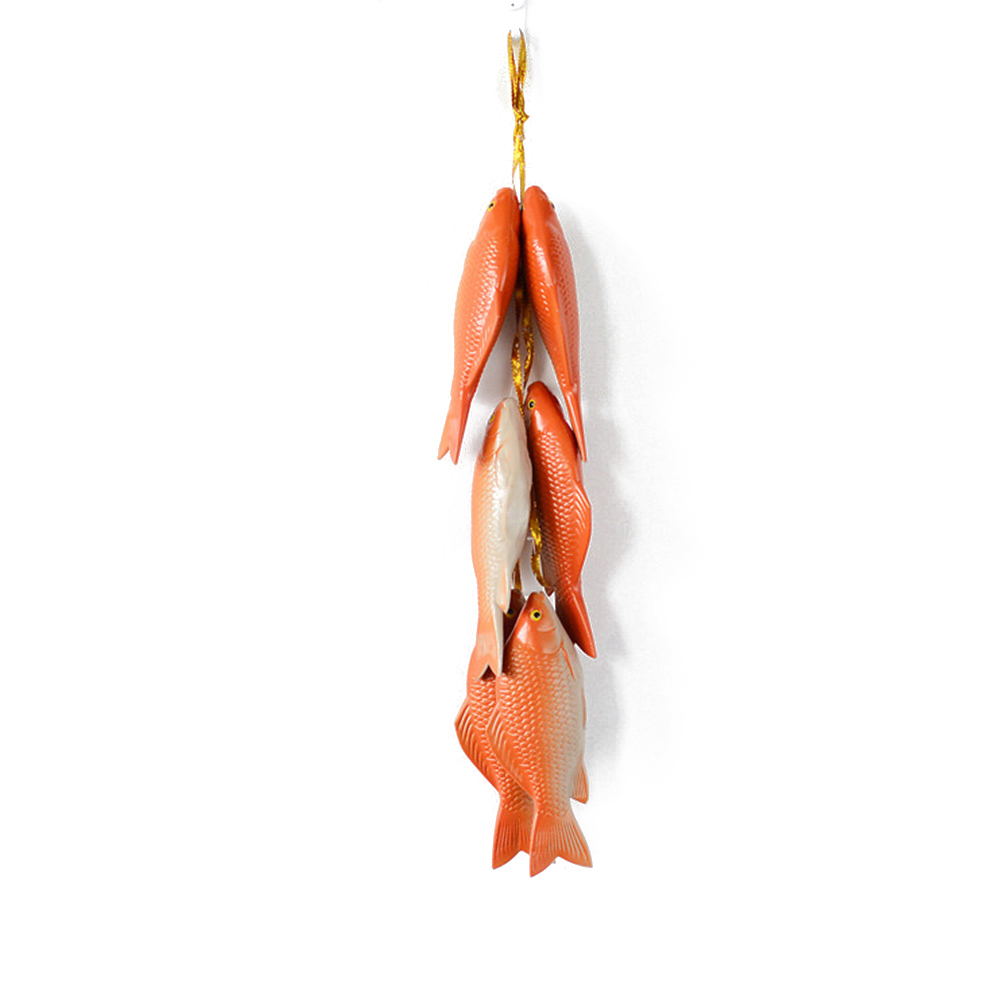 Kunstmatige Foam Groenten Planten Knoflook Nep Ui Maïs Vissen Opknoping String Home Decoratie Fotografie Rekwisieten: Red Fish 3pcs 55cm