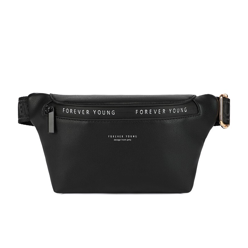 Yojessy Lederen Luxe Fanny Pack Grote Capaciteit Taille Verpakking Heuptas Vrouwen Riem Tas Multifunctionele Borst Bag: black