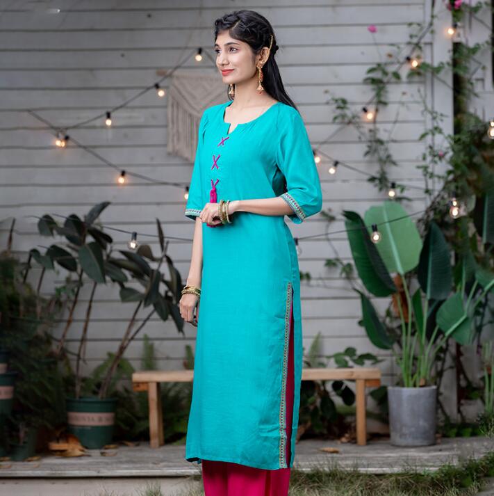 India Tops For Woman Ethnic Styles Print Sets Cotton Linen Thin Lehenga Choli Elegent Lady Top Pants